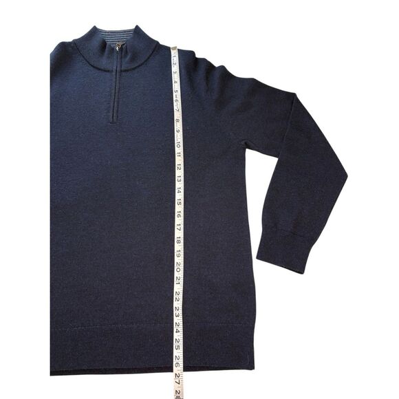 UNTUCKit navy merino wool 1/4 zip sweater - L - Picture 6 of 8